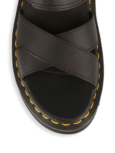 Shop Dr. Martens' Voss Ii Cross Strap Leather Sandals In Black Hydr