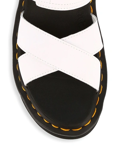 Shop Dr. Martens' Women's Voss Ii Cross Strap Leather Sandals In White Hydr