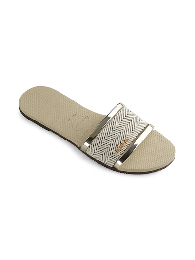 Shop Havaianas Women's You Trancoso Flat Sandals In Sand Grey