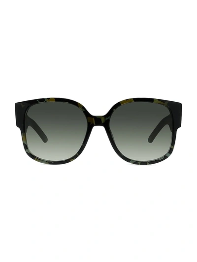 Shop Dior Women's Wil 58mm Square Sunglasses In Green Havana