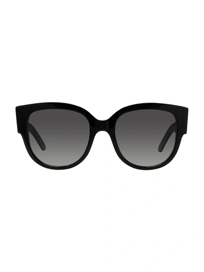 Shop Dior Wil 54mm Cat Eye Sunglasses In Shiny Black