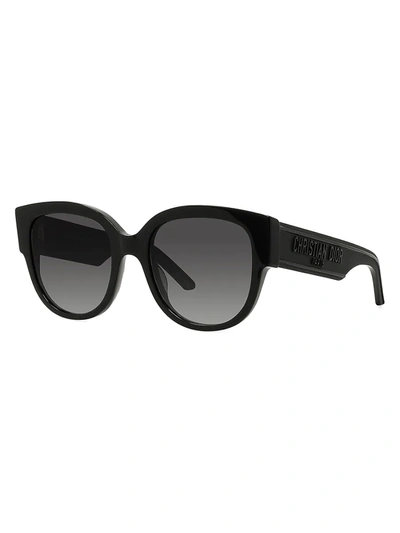Shop Dior Wil 54mm Cat Eye Sunglasses In Shiny Black