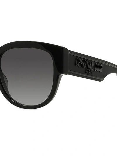 Shop Dior Wil 54mm Cat Eye Sunglasses In Shiny Black