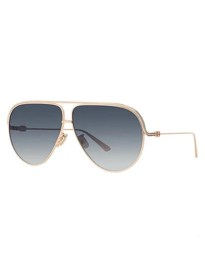 Shop Dior Ever 65mm Aviator Sunglasses In Rose Gold Blue