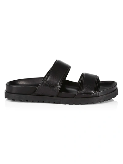 Shop Gia X Pernille Leather Platform Sandals In Black