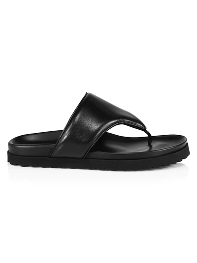 Shop Gia X Pernille Leather Thong Sandals In Black