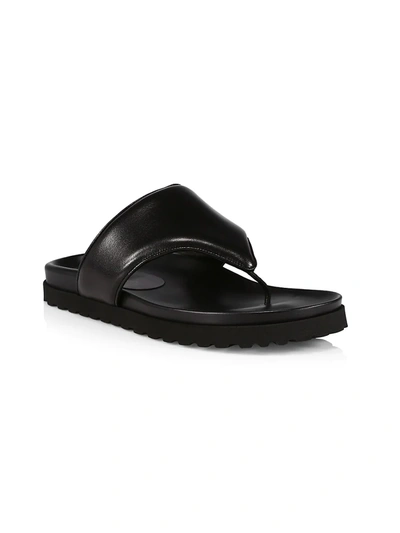 Shop Gia X Pernille Leather Thong Sandals In Black