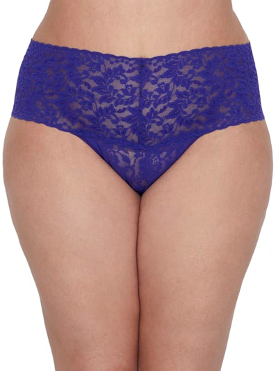Shop Hanky Panky Plus Size Signature Lace Retro Thong In Night Sky