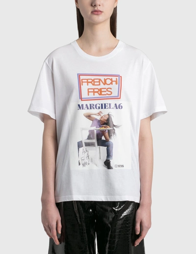 Shop Mm6 Maison Margiela French Fries Graphic T-shirt In White