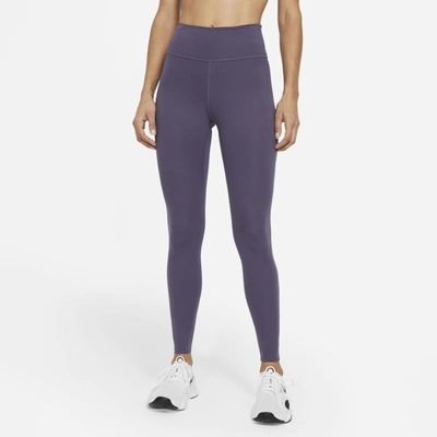 Shop Nike One Luxe Women's Mid-rise Leggings In Dark Raisin,clear