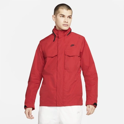 Shop Nike Sportswear Premium Essentials Men's Lined M65 Jacket In University Red,black,black