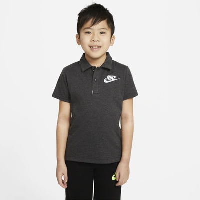 Shop Nike Dri-fit Little Kids' Polo In Black Heather
