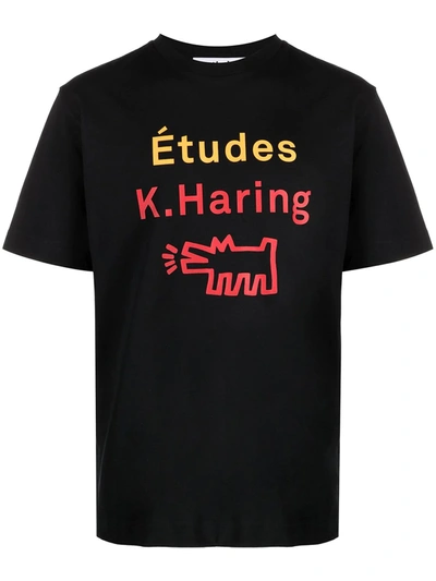 Shop Etudes Studio X Keith Haring Organic Cotton T-shirt In Black