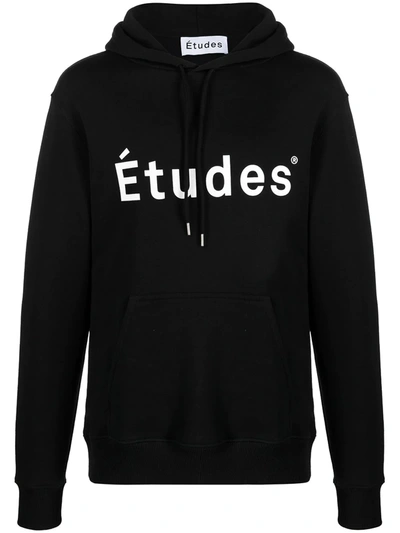 Shop Etudes Studio Klein Logo-print Organic Cotton Hoodie In Black