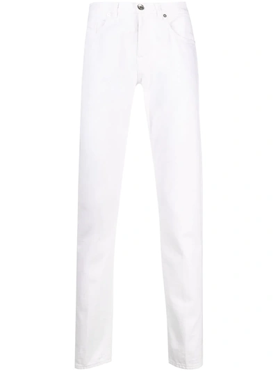 Shop Eleventy Mid-rise Straight-leg Jeans In White