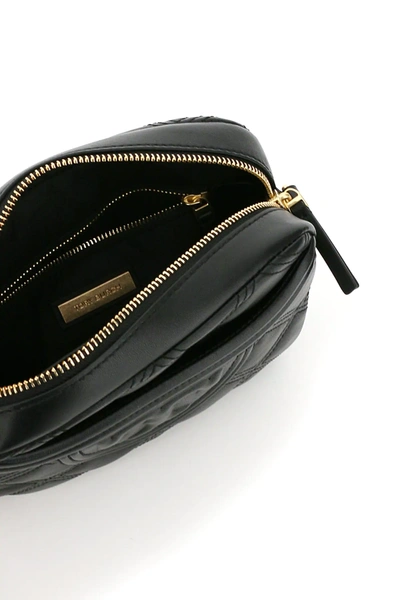 Shop Tory Burch Fleming Matelasse' Camera Bag In Black