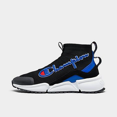 Shop Champion Boys' Big Kids' Rally Future Mid Casual Shoes In Blue/black