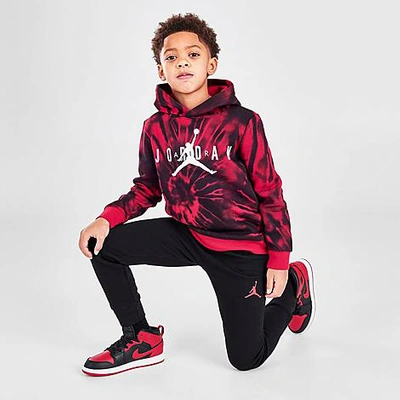 Nike Jordan Boys Little Kids Aj6 Tie dye Pullover Hoodie And Jogger Pants Set In Red black ModeSens