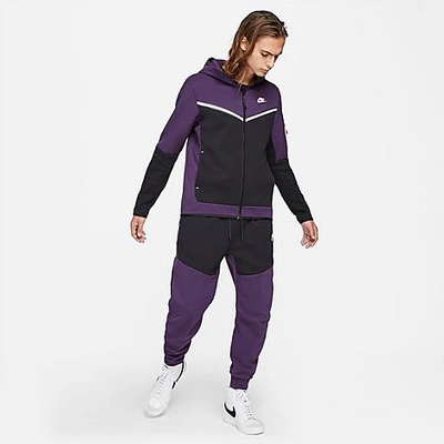 Shop Nike Tech Fleece Taped Jogger Pants In Purple