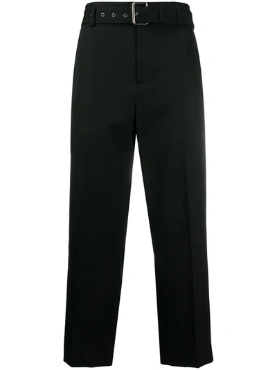 Shop Jw Anderson Belted Straight-leg Trousers In Black