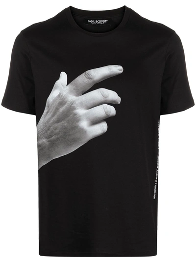 Shop Neil Barrett Hand-print T-shirt In Black