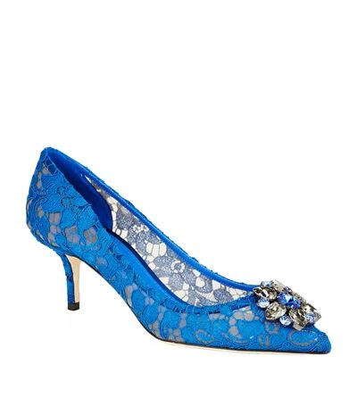 Shop Dolce & Gabbana Rosa Embellished Lace Pump