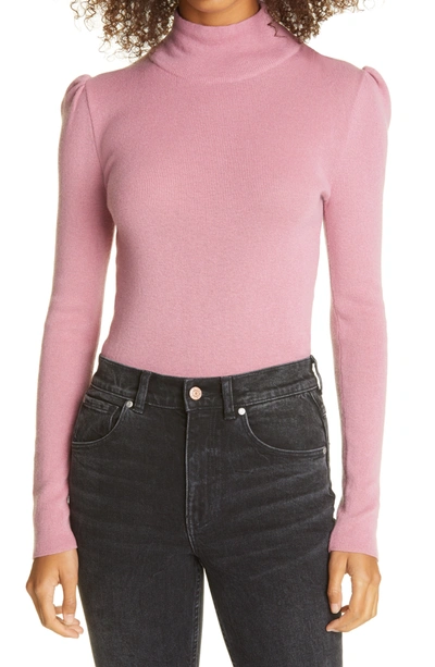 Shop La Vie Rebecca Taylor Long Sleeve Cozy Cotton Turtleneck Sweater In Aster