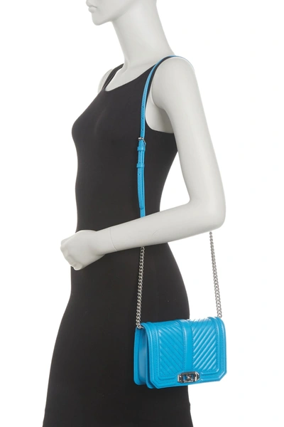 Shop Rebecca Minkoff Small Love Leather Crossbody Bag In Marina