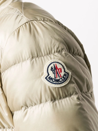 Shop Moncler Lans Down Coat In Beige