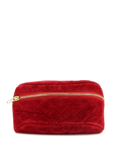 Pre-owned Chanel 1990s Diamond-quilted Belt Bag In Red