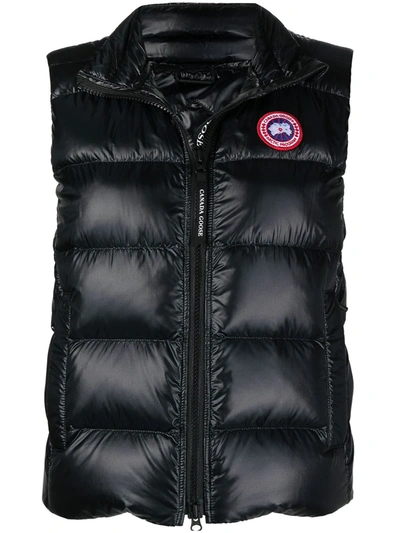 Shop Canada Goose Zip-up Padded Down Gilet In Black