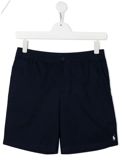 Shop Ralph Lauren Teen Poplin Shorts In Blue