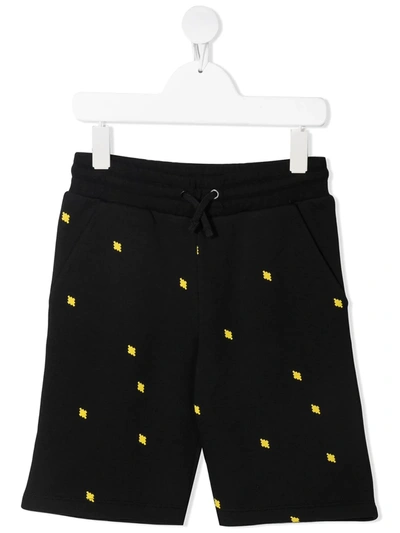 Shop Marcelo Burlon County Of Milan Logo-print Drawstring Shorts In Black