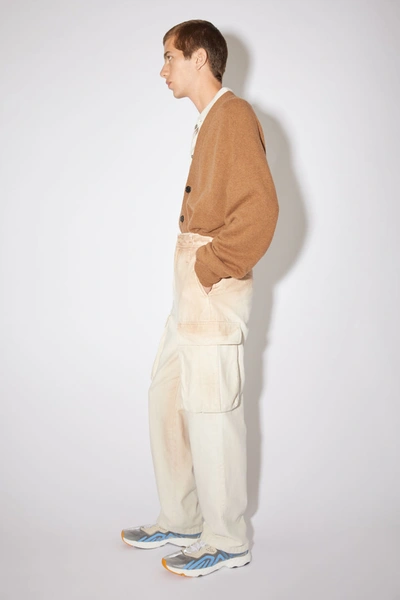 Shop Acne Studios Cargo Pants Ecru Beige