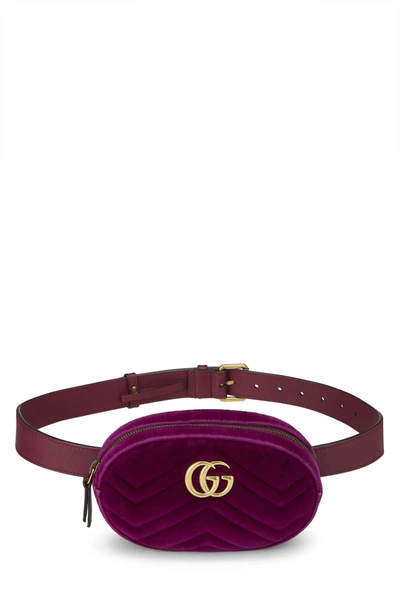 Pre-owned Gucci Purple Velvet Marmont Belt Bag Mini