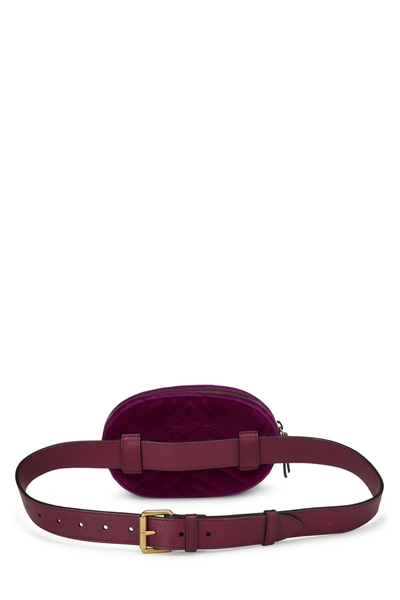 Pre-owned Gucci Purple Velvet Marmont Belt Bag Mini