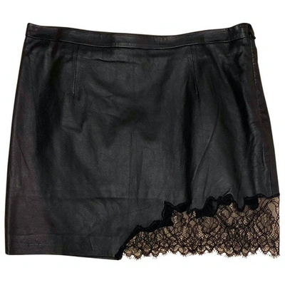 Pre-owned Patrizia Pepe Leather Mini Skirt In Black