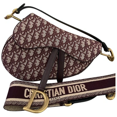 Pre-owned Dior Saddle Burgundy Cloth Handbag
