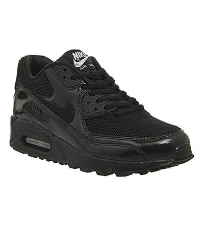 Shop Nike Air Max 90 Suede And Mesh Trainers In Black Silver