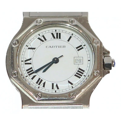 Pre-owned Cartier Santos Ronde Silver Steel Watch