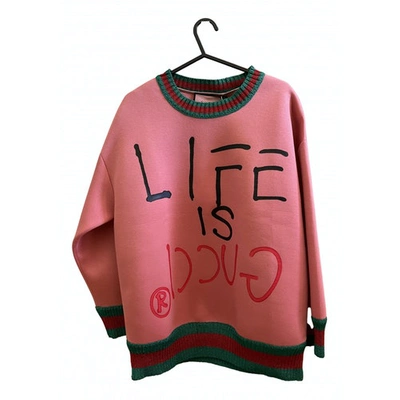 Pre-owned Gucci Pink Cotton Knitwear