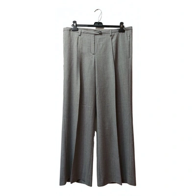 Pre-owned Moschino Love Wool Large Pants In Grey