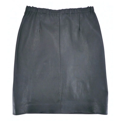 Pre-owned Stouls Leather Skirt In Black