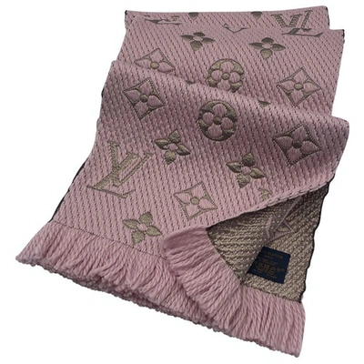 Pre-owned Louis Vuitton Logomania Pink Wool Scarf