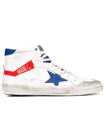 Golden Goose White & Blue Leather 2.12 High-top Sneakers