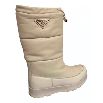 Pre-owned Prada White Boots