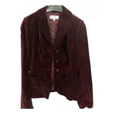 Pre-owned Hoss Intropia Burgundy Velvet Jacket