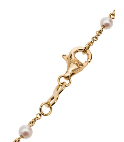 Shop Rosa De La Cruz 18kt Yellow Gold Pearl Link Bracelet