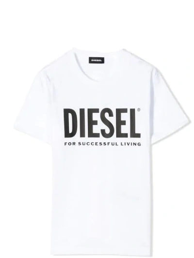 Shop Diesel Print T-shirt In White
