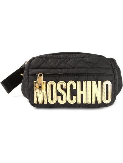 Shop Moschino Quilted Bumbag In Black